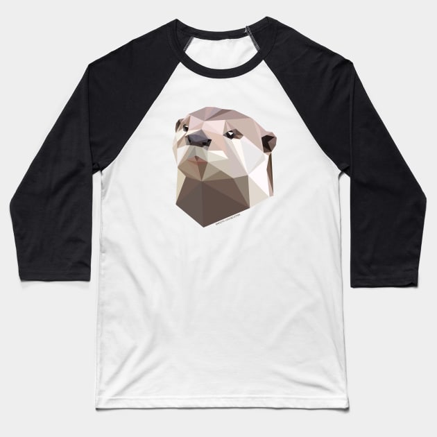 Smooth-Coated Otter Baseball T-Shirt by GeometricWildlife